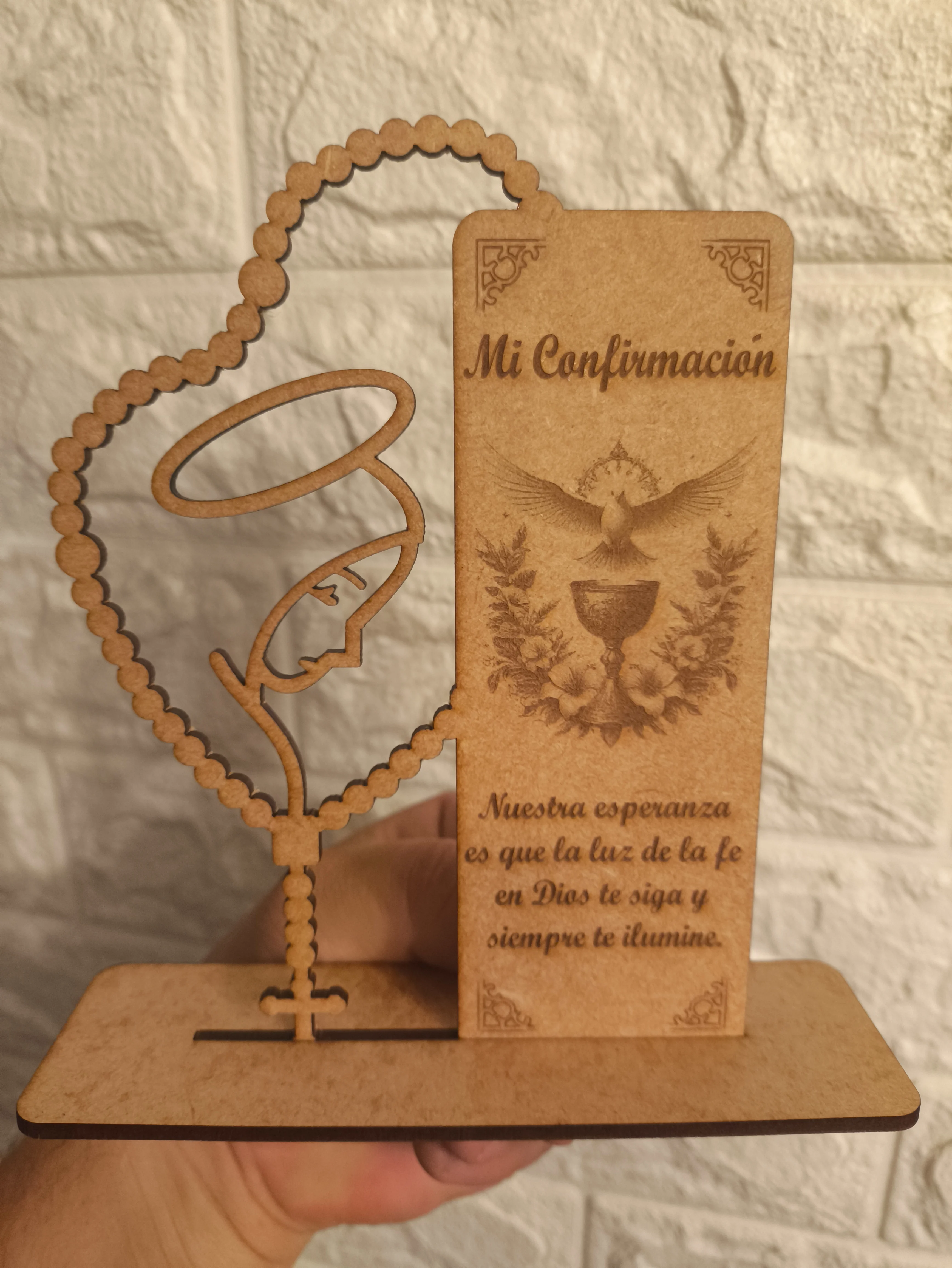 Rosario con placa de Mi Confirmación - Vista principal